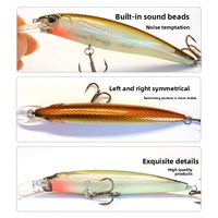 Promotion : Leurre flottant Minnow 110mm 80mm 5g 13.5g, Appât Artificiel Dur de Surface pour la Pêche en Mer, Bateau, Marlin, Bar, Truite