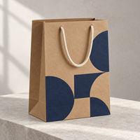 Sacs cadeaux en papier kraft de qualité supérieure avec poignées en corde de coton, sacs de shopping à soufflets personnalisés imprimés pour le commerce de détail et les événements B102