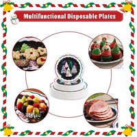Assiettes en papier jetables de taille personnalisée au design élégant, fournitures de table pour fêtes, festivals, événements de Noël, pour la maison, certifiées BSCI