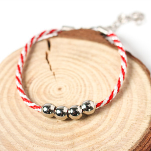 PC001 Schmuck Lucky Red <span class=keywords><strong>String</strong></span> Rope Armband Frauen <span class=keywords><strong>4</strong></span> Metall perlen Hand gefertigter Armband schmuck Herstellung von Accessoires Diy Schmuck - Product Image 5