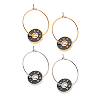 Nuevos Pendientes TOUSES Redondos Huecos con Letras de Acero Inoxidable 316 para 2025, Regalos de Joyería para Mujer