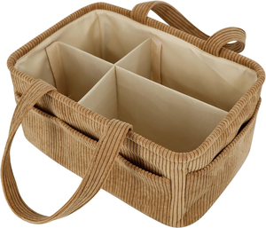 Panier de rangement pour bébé, organiseur de couches et accessoires, panier portable avec compartiments, panier de rangement pour bébé - Product Image 3