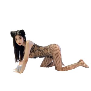 Lemon Story Body Stocking Noir Résille Dentelle Entrejambe Ouvert Lingerie Sexy Femme Printemps 2025 - Product Image 5