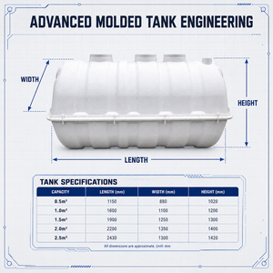 Citerne septique au biogaz en PRV Lanzhi pour le traitement des eaux usées des hôtels, capacité de 500 L/heure, dimensions personnalisables, construction en fibre de verre - Product Image 4
