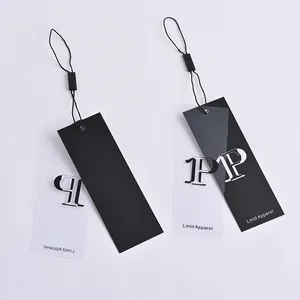 Custom Luxury fashion style clothing tag with hang tag string,paper pvc hang tag for denim jeans clothes label
