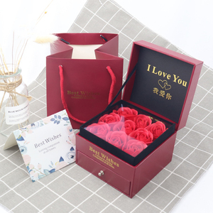 <span class=keywords><strong>Caja</strong></span> de regalo de rosas de joyería, decoración de flores artificiales, collar de lujo, pendientes, <span class=keywords><strong>caja</strong></span> de anillo para ceremonia, propuesta de aniversario de boda, esposa - Product Image 3