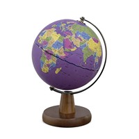 Globe terrestre en papier, métal et bois avec support rotatif à 360°, outil pédagogique de géographie, ornement de bureau pour enfants, anglais, CE, ROHS