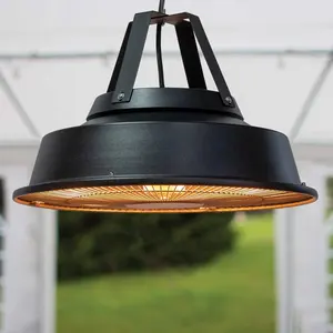 1.5kW Black Retro Style Hanging Ceiling Electric Patio Heater