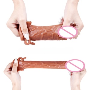Dildo en silicone portable de haute qualité avec sangle creuse pour hommes, manchon d'extension pour l'agrandissement du pénis, dildo portable pour homme - Product Image 5