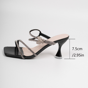 075 Luxurious butterfly Design with Sparkling Rhinestones Sexy Thin Strap Design <strong>3</strong> Colors Women's High <strong>Heels</strong> Big <strong>Size</strong> 35-43 - Product Image 6