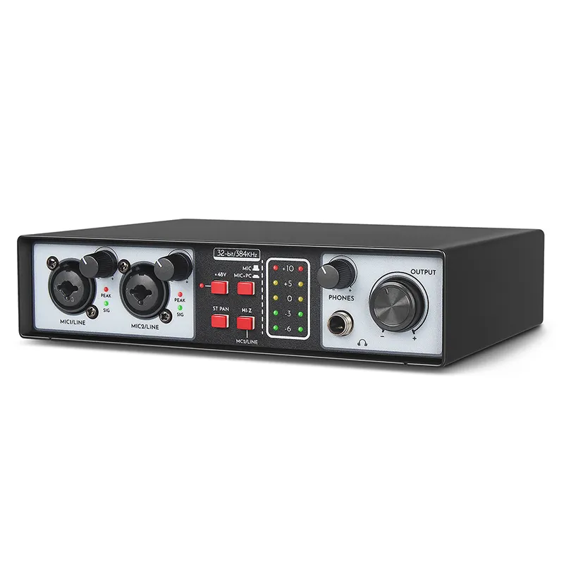 Preços de fábrica Profissional 36bit 384kHz Áudio Interface Usb Sound Card Gravação Para Music Studio