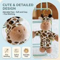 Porte-clés Girafe Mignonne en Peluche Prêt à Expédier, Pendentif Animal de la Jungle en Peluche, Breloque de Sac, Accessoire Kawaii CE EN71