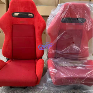 Phổ màu đen da lộn đua ghế với khâu màu Đỏ đôi đường ray tự động xô chơi game thể thao ghế vải chất liệu - Product Image 6