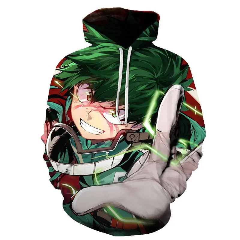 Boku-Sudadera con capucha de Boku No My Hero Academia, ropa para Cosplay, disfraces en 3D, sudadera de manga larga, Hip-hop, Pop, Top de gran tamaño