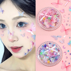 Mariposa arco <span class=keywords><strong>Luna</strong></span> cara temporal pegatinas DIY maquillaje nupcial parche con perlas diamantes maquillaje <span class=keywords><strong>de</strong></span> ojos calcomanías para decoración <span class=keywords><strong>de</strong></span> la cara - Product Image 4