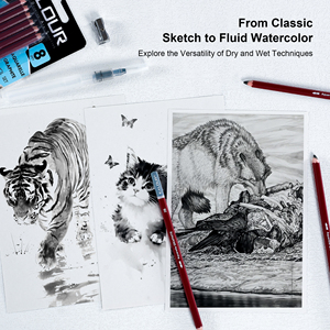 KALOUR - Juego de 6 Lápices de Dibujo de Alta Calidad <span class=keywords><strong>con</strong></span> Núcleo Suave, Solubles <span class=keywords><strong>en</strong></span> <span class=keywords><strong>Agua</strong></span>, de Grafito y Acuarela para Artistas - Product Image 5