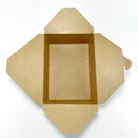 Caja de Papel Kraft Biodegradable para Pollo Frito con Logotipo Impreso, Caja de Papel Kraft para Frutas, Empaque para Alimentos, Ensaladas, Comida Rápida para Llevar