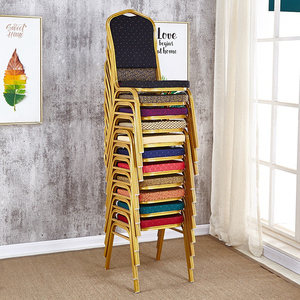 Silla Apilable para Invitados, Estructura de Hierro Reforzada y Acolchado de Esponja Suave para Salón de Actos, Aula, Capilla, Silla de Hotel Resistente - Product Image 1