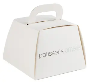 批发高品质纸板情人节白色蛋糕包装盒带标志的豪华纸蛋糕盒
