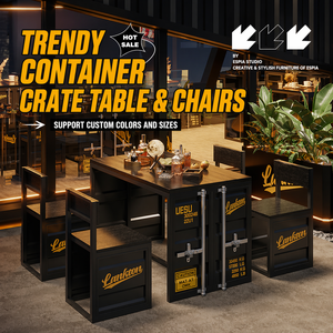Juego de Mesa de Comedor Compacto de Metal Resistente de Diseño Comercial, Muebles Ahorradores de Espacio para Uso en Interiores de Hoteles, Cafés y Restaurantes - Product Image 1