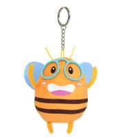 Porte-clés en peluche abeille mignonne avec lunettes, pendentif insecte de dessin animé, petite abeille en peluche, breloque de sac personnalisée, cadeau