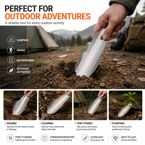 New Ultra Light Pure Titanium <b>Backpacking</b> Trowel Camping Shovel Outdoor Digging Tool for Hiking Toilet <b>Cat</b> Hole With Storage Bag - Product Image 4