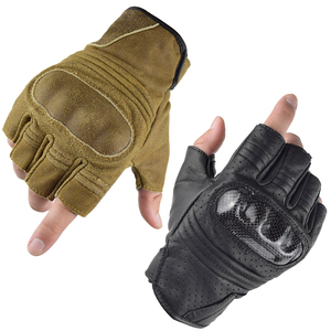 Guantes de moto de verano sin dedos hombres mujeres guantes de moto medio dedo cuero <span class=keywords><strong>Motocross</strong></span> Racing guante equipo de moto - Product Image 5