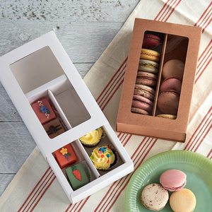 Scatole d'imballaggio personalizzate della pasticceria del biscotto dell'alimento del regalo di Eco Recycle con la scatola di Macaron della carta d'imballaggio del biscotto dolce della finestra - Product Image 2