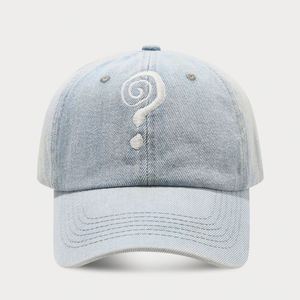 Gorra de Béisbol de Mezclilla con Diseño de Signo de Interrogación, Estilo Urbano para Hombres y Mujeres, Gorras de Béisbol Curvas para Exteriores - Product Image 6