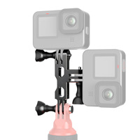 Support de fixation double caméra en aluminium avec bras d'extension pour GoPro Insta360 DJI Osmo Action 6, idéal pour la moto et la plongée