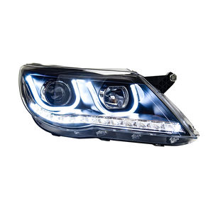 Pour VW <span class=keywords><strong>Tiguan</strong></span> <span class=keywords><strong>2009</strong></span>-2012 Auto Avant Lampes Assemblage Mise À Niveau De Voiture LED Phares Double U Style Projecteur Lentille Outils Accessoires - Product Image 1