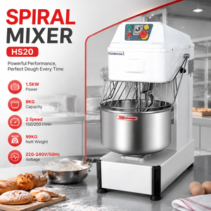 Mezcladora de Harina de Alta Resistencia de 20 l y 30 kg, Amasadora de Harina Vertical en Espiral, Máquina para Amasar Masa para Panadería - Product Image 3