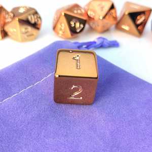 Dés polyédriques professionnels pour jeux de rôle D&D, en acrylique, avec placage électrolytique de couleurs et texture métallique, modèles D4 D8 D10 D12 D6 D20 - Product Image 1