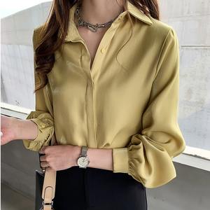 HANO kemeja ukuran besar <span class=keywords><strong>4XL</strong></span> wanita, kemeja noda putih kasual longgar lengan panjang kancing Streetwear 2021 - Product Image 4