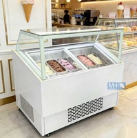 Vitrine commerciale pour yaourts coupés à la main et en gros tranches, congélateur pour glaces dures, armoire à glaces et bâtonnets glacés