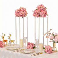 Support à fleurs carré en acrylique de haute qualité, décoration de table de mariage, présentoir transparent, centre de table de mariage BILLIVER ROMANTIC