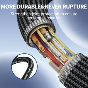 Câble de données USB vers Type-C tressé en nylon ESEEKGO 1M/3.3FT G-31B, conducteur en cuivre pur pour ordinateur Android, écouteurs, anti-casse - Product Image 4