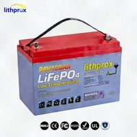 Batterie LiFePO4 24V 120AH Grade A Fiable 6000+ Cycles Profonds Marine Bluetooth Smart BMS Connecteur Anderson CE RoHS IP67 OEM ODM