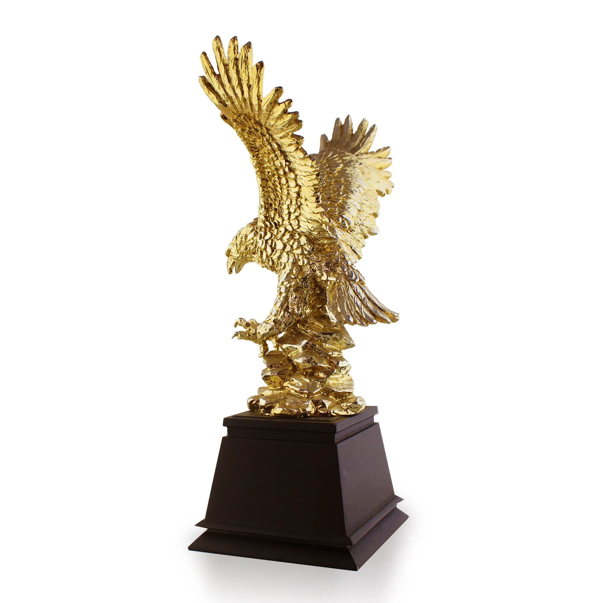 Eagle Trophy trofeo aquila d'oro in metallo elegante di alta qualità con vetro a Base di cristallo