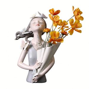 Vase à fleurs miniature en résine au design nordique pour la décoration de la maison, du bureau ou d'un mariage - Élégant centre de table, cadeau - Product Image 5