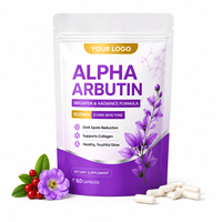 Capsules d'Alpha Arbutine Naturelle pour Adultes, Marque Privée ODM OEM, Complément Nutritionnel pour l'Éclat de la Peau, 60 Comprimés en Sachet Poudre