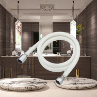 Kit de douche flexible haute pression en acier inoxydable chromé de 1,5 m et 2 m, design moderne, avec inverseur, tuyau de bidet Shatafa blanc facile à installer
