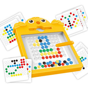 Tablero de Dibujo Magnético de Plástico para Niños, Rompecabezas de Cuentas Magnéticas, Juguete de Ejercicio de Coordinación y Entrenamiento de Concentración para Bebés - Product Image 3