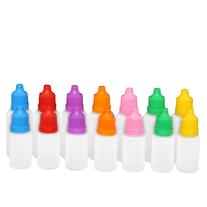 Boş 3ml 5ml 10ml 15ml 20ml 30ml 50ml plastik sıkmak göz suyu doldurulabilir DIY kapları küçük sıvı damlalık şişeler