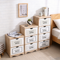Meilleures ventes : Meuble de chevet vertical en bois massif couleur naturelle, unité de rangement mobile multi-tiroirs, écologique et peu encombrante