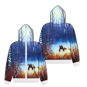 wholesale multi style digital 3D printed on demand custom logo poly spandex clothing manufactures full zipup head men hoodies