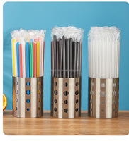 Smartops Logo personnalisé imprimé pailles jetables en PP pailles Boba en plastique emballées individuellement pour accessoires de boisson Bubble Tea
