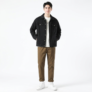 High Quality Custom <b>Denim</b> Jacket for Men Winter Sports Casual Jean with Down Fill Cotton <b>Material</b> OEM Service for Work - Product Image 1