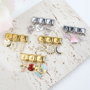 Bracelet à breloques italien personnalisé de luxe, plaqué or 14k 18k, acier inoxydable 316l, résistant au ternissement, pour femmes - Product Image 5