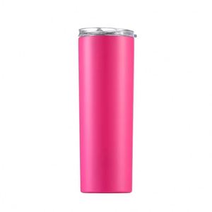 Gobelet de sublimation blanc mince et droit de 20 oz en acier inoxydable vierge avec couvercle et paille - Product Image 6